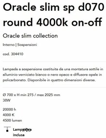 Lustra LED design modern Oracle slim sp d070 round 4000k on-off negru