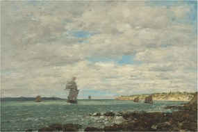 Tablou - Eugène Boudin, Coast of Brittany, reproducere (90x60 cm)