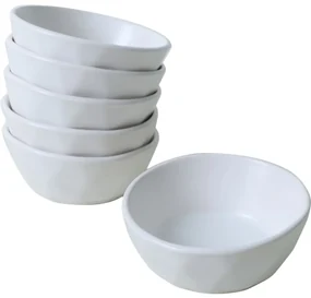Set de 6 boluri din ceramică Facetta 12 cm, alb