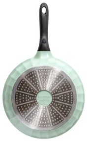 Tigaie BUYDEEM CP151, 25 cm, Capac din sticla, Aluminiu turnat, Fara PFOA, Acoperire antiaderenta, Verde