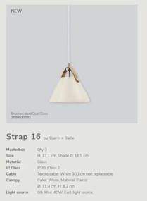 Pendul design nordic STRAP 16 sticla alba 2020013001 DFTP