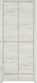 Dulap ANGEL tip 20, alb craft, PAL melaminat, cu 2 usi, 84x58x191 cm