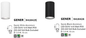 Spot aplicat tavan / plafon design modern minimalist GENER negru