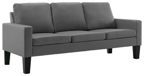 3056677 vidaXL Set canapea, 2 piese, gri, piele ecologică