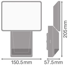 Proiector LED de perete de exterior cu senzor FLOOD LED/15W/230V IP55 Ledvance