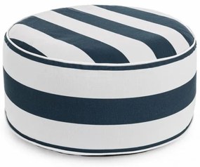 Taburet gonflabil pentru exterior, Stripes Alb / Bleumarin, Ø53xH23 cm