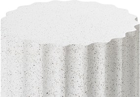 Măsuță de cafea rotundă Tiaris 41 cm - terrazzo alb
