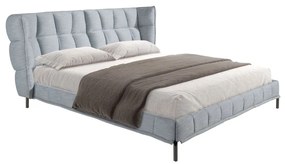 Pat dublu tapitat design LUX Gri-albastrui deschis, 180x200cm