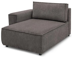 Modul pentru canapea maro deschis cu tapițerie din catifea reiată (cu colț pe partea stângă ) Nihad modular – Bobochic Paris