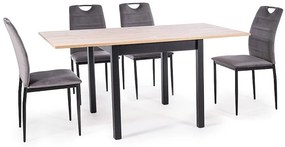 Masa extensibila Flip stejar artizan/negru – L80-160xl80xh76 cm