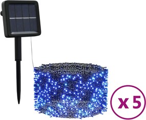 vidaXL Lumini solare feerice 5 buc 5x200LED albastru interior exterior
