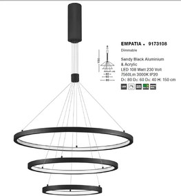 Lustra LED design modern circular EMPATIA III negru NVL-9173108