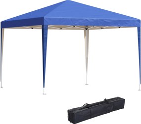 Outsunny Pavilion 3x3 m din oțel și material Oxford cu țăruși, frânghii și geantă de transport, albastru | Aosom Romania