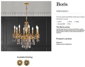 Candelabru 8 brate LUX cu cristale Scholer, Boris
