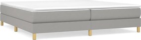 vidaXL Pat box spring cu saltea, gri deschis, 200x200 cm, textil