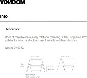 Fotoliu lounge design modern, exterior, interior, REST LOUNGE CHAIR 53001 Vondom