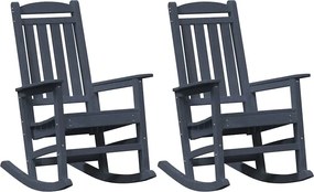 vidaXL Scaun balansoar 2 pcs Bleumarin 92 x 70 x 108 cm Polietilenă