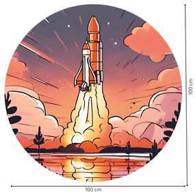 PIPPER. Autocolant circular de perete „Lansarea navetei spațiale” mărimea: 60cm