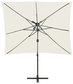 Umbrela suspendata cu invelis dublu, nisipiu, 250x250 cm Nisip