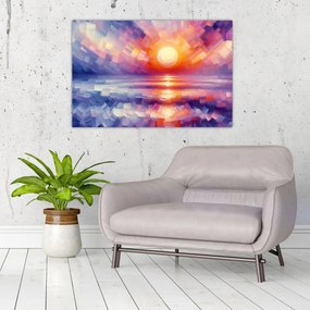 Tablou - Apus de soare artistic colorat (90x60 cm)