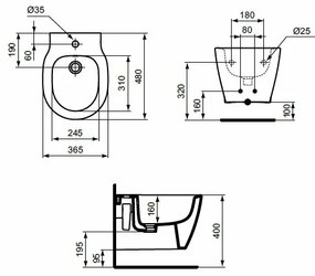 Bideu suspendat Ideal Standard Connect Space