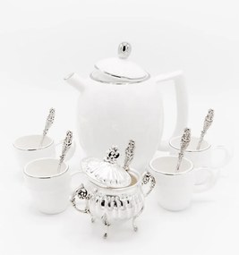 Set Lux Ceai pentru 4 persoane Silver by Chinelli Italy