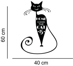 Sticker perete Home is where the cat is