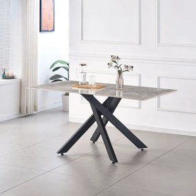 Masa Bucatarie Si Dining ZENOS Gri Deschis/Negru 160x90 cm