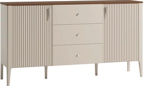 Comodă lemn masiv nuc Napoli Crem/, 162 × 40 × 90 cm