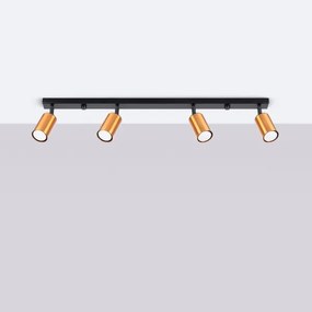 Spot Sollux SL.1379 WINX 4xGU10/10W/230V negru/cupru