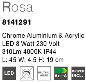 Aplica LED directionabila pentru baie IP44 Rosa 8W NVL-8141291