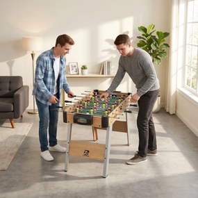 SPORTNOW Fotbal de Masă, 89 cm, Set Joc, Marcatori Manuali, Stejar Galben | Aosom Romania