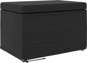 vidaXL Taburet Negru Piele ecologică și lemn stratificat