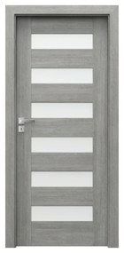 Usa Interior din MDF Porta Concept Model C.6 (Culoare: Alb, Toc: Reglabil 30 cm, Maner: Patrat argintiu crom, Dimensiune: 80 cm)