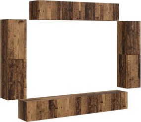 vidaXL Cabinet TV 8 pcs Lemn vechi