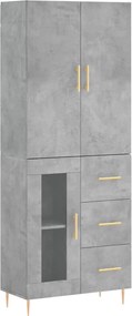 vidaXL Dulap înalt, gri beton, 69,5x34x180, lemn compozit