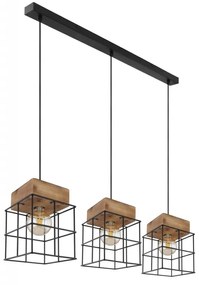 Lustra cu 3 pendule design modern MERRIL lemn 15530-3H GL