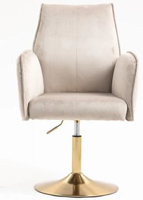 HR280N Scaun Latte din Catifea cu Bază Aurie