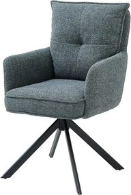 Scaun SOFIA, gri inchis/negru, stofa clasica/metal, 61x66x93 cm