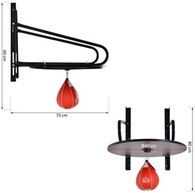 HOMCOM Sac de Box Rapid cu Formă de Par, Platformă, Accesorii Incluse, Antrenament Box | Aosom Romania