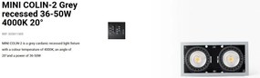 Spot LED incastrabil MINI COLIN-2 Grey recessed 36-50W 4000K 20°