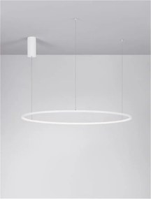 Lustra LED suspendata design modern circular TARQUIN D-100cm alba