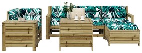 3250519 vidaXL Set canapea de grădină, 7 piese, lemn de pin tratat