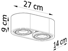 Spot gri 27x14 cm Spattio - Sollux