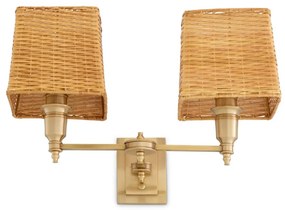 Aplica de perete LUX cu abajur din ratan Lexington alama antic