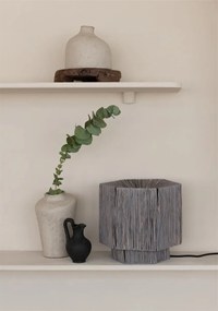 Veioza/Lampa Eco din Rafie, Panama octogon S, gri