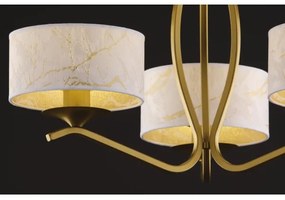 Jupiter 2109 - Lustru pe tijă KASZMIR 3xE27/15W/230V alb/auriu/decor de marmură