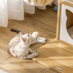 PawHut Zgârietoare pentru Pisici cu 2 Stâlpi, Căsuță, Hamac, Pat și 2 Mingi | Aosom Romania