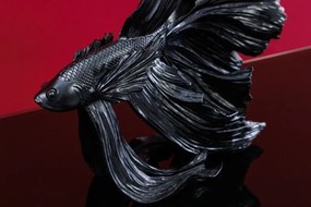 Statueta decorativa extravaganta Fisch Crowntail 35cm, negru
