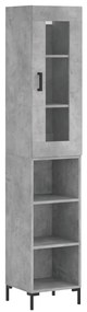 3199365 vidaXL Dulap înalt, gri beton, 34,5x34x180 cm, lemn prelucrat